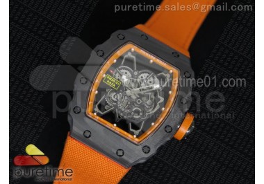 RM 035 Forge Carbon Orange Inner Bezel Skeleton Dial on Orange Nylon Strap MIYOTA9015
