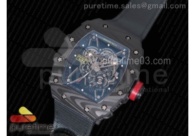 RM035-02 Rafael Nadal Forged Carbon Caseback KVF Best Edition Skeleton Dial on Gray Nylon Strap MIYOTA8215