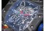 RM035-02 PSG Football Club Forged Carbon Caseback KVF Best Edition Skeleton Dial on Black Rubber Strap MIYOTA8215