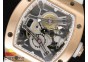 RM038 RG White Inner Bezel Skeleton Dial on White Rubber Strap Jap Quartz