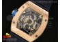 RM038 RG Blue Inner Bezel Skeleton Dial on Blue Rubber Strap Jap Quartz