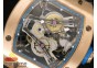 RM038 RG Blue Inner Bezel Skeleton Dial on Black Rubber Strap Jap Quartz