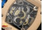 RM038 RG Blue Inner Bezel Skeleton Dial on Black Rubber Strap Jap Quartz