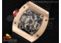 RM038 RG Red Inner Bezel Skeleton Dial on Black Rubber Strap Jap Quartz