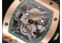 RM038 RG Green Inner Bezel Skeleton Dial on Black Rubber Strap Jap Quartz