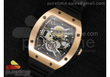 RM038 RG Black Inner Bezel Skeleton Dial on Black Rubber Strap Jap Quartz