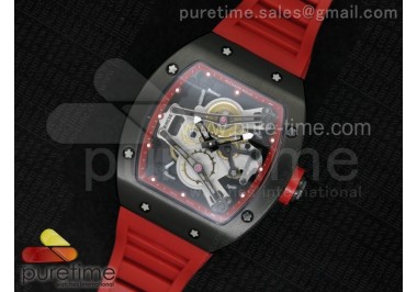 RM038 PVD Red Inner Bezel Skeleton Dial on Red Rubber Strap Jap Quartz