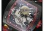 RM038 PVD Red Inner Bezel Skeleton Dial on Red Rubber Strap Jap Quartz