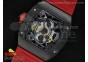 RM038 PVD Red Inner Bezel Skeleton Dial on Red Rubber Strap Jap Quartz