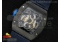 RM038 PVD Blue Inner Bezel Skeleton Dial on Blue Rubber Strap Jap Quartz