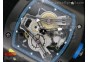 RM038 PVD Blue Inner Bezel Skeleton Dial on Black Rubber Strap Jap Quartz