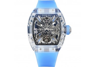 RM 012-01 Tourbillon Sapphire on Blue Rubber Strap