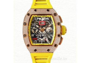 Richard Mille RM011 Mechanical Men Rubber Band Watch Diamond Bezel