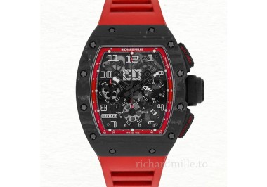 Richard Mille RM 011 Transparent Dial Men’s Rubber Band Black Red