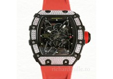 Richard Mille RM35-02 Mechanical Men Diamond Bezel Transparent Dial Rubber Band