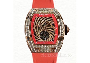 Richard Mille RM51-02 Ladies Mechanical Diamond Bezel Watch Rubber Band