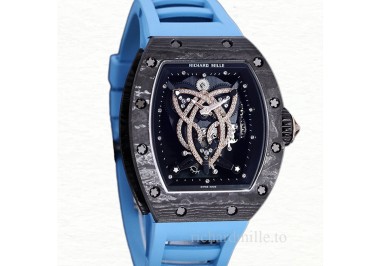 Richard Mille RM 019 Men Automatic Carbon Fiber Watch Transparent Dial