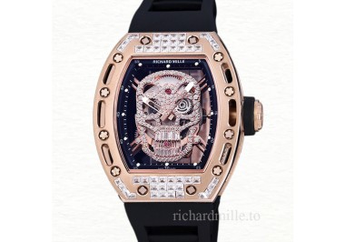 Richard Mille RM 052 Men Automatic Diamonds Skull Dial Watch