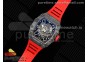 RM035-02 Real NTPT ZF 1:1 Best Edition Skeleton Dial on Red Rubber Strap NH05A V4