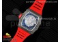 RM035-02 Real NTPT ZF 1:1 Best Edition Skeleton Dial on Red Rubber Strap NH05A V4