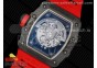 RM035-02 Real NTPT ZF 1:1 Best Edition Skeleton Dial on Red Rubber Strap NH05A V4