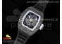 RM055 Real NTPT ZF 1:1 Best Edition Skeleton White Dial on Black Rubber Strap NH05A V3