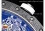 RM055 Real NTPT ZF 1:1 Best Edition Skeleton White Dial on Blue Rubber Strap NH05A V3
