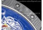 RM055 Real NTPT ZF 1:1 Best Edition Skeleton White Dial on Blue Rubber Strap NH05A V3