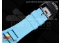 RM055 Real NTPT ZF 1:1 Best Edition Skeleton White Dial on Blue Rubber Strap NH05A V3