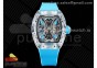 RM 53-01 Transparent Case Real Tourbillon Pablo Mac Donough JBF Best Edition on Blue Rubber Strap V2