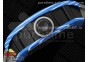 RM052 Skull Blue NTPT Real Tourbillon 3KF 1:1 Best Edition Skull Dial on Gray Rubber Strap