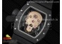 RM052 Skull Sandblaster Ceramic Real Tourbillon 3KF 1:1 Best Edition RG Skull Dial on Black Rubber Strap