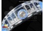 RM012 Transparent Tourbillon RMF Best Edition Skeleton Dial on Blue Rubber Strap