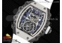 RM21-01 SS Tourbillon RMF Best Edition Skeleton Dial on White Rubber Strap