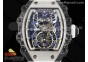 RM21-01 SS Tourbillon RMF Best Edition Skeleton Dial on White Rubber Strap