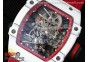 RM027-02  Nadal Real Tourbillon RMF Best Edition White Forge Carbon Red Inner Bezel on Red Nylon Strap