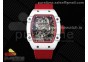 RM027-02  Nadal Real Tourbillon RMF Best Edition White Forge Carbon Red Inner Bezel on Red Nylon Strap