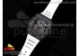 RM12 Real Tourbillon KVF Best Edition Skeleton Dial on White Rubber Strap