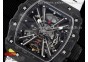 RM12 Real Tourbillon KVF Best Edition Skeleton Dial on White Rubber Strap