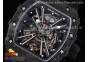 RM12 Real Tourbillon KVF Best Edition Skeleton Dial on Black Rubber Strap