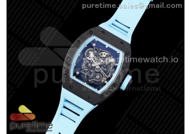 RM055 NTPT BBR Best Edition Skeleton Blue Dial on Blue Rubber Strap Clone RMUL2