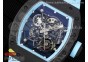 RM055 NTPT BBR Best Edition Skeleton Blue Dial on Blue Rubber Strap Clone RMUL2