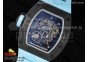 RM055 NTPT BBR Best Edition Skeleton Blue Dial on Blue Rubber Strap Clone RMUL2