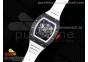 RM055 NTPT RMF Best Edition Skeleton White Dial on White Rubber Strap Clone RMUL2