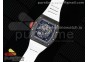 RM055 NTPT RMF Best Edition Skeleton White Dial on White Rubber Strap Clone RMUL2