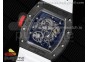 RM055 NTPT RMF Best Edition Skeleton White Dial on White Rubber Strap Clone RMUL2