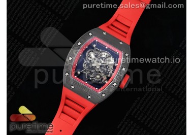 RM055 NTPT RMF Best Edition Skeleton Red Dial on Red Rubber Strap Clone RMUL2