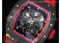 RM055 NTPT RMF Best Edition Skeleton Red Dial on Red Rubber Strap Clone RMUL2