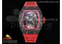 RM055 NTPT RMF Best Edition Skeleton Red Dial on Red Rubber Strap Clone RMUL2