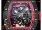 RM055 NTPT RMF Best Edition Skeleton Red Dial on Red Rubber Strap Clone RMUL2